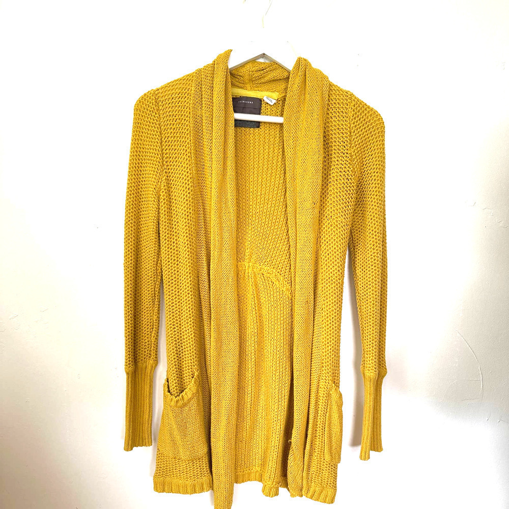 Anthropologie Guinevere Knit Linen blend Cardigan Size XS - Picture 7 of 13